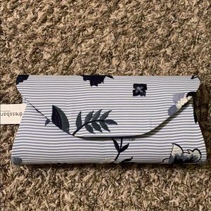 Embroidered blue purse